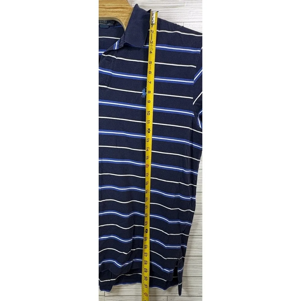 Polo‎ Ralph Lauren Men's Polo Golf Shirt Sz 2XL Navy Blue WithWhite Stripes
